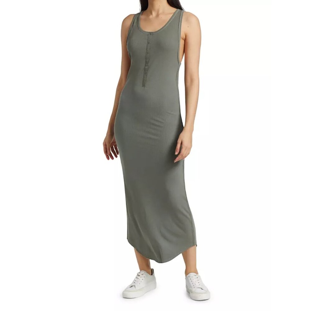 Splendid Raven Henley Maxi Dress - Grey